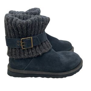 Ugg’s women’s navy blue boots rib knit shoe